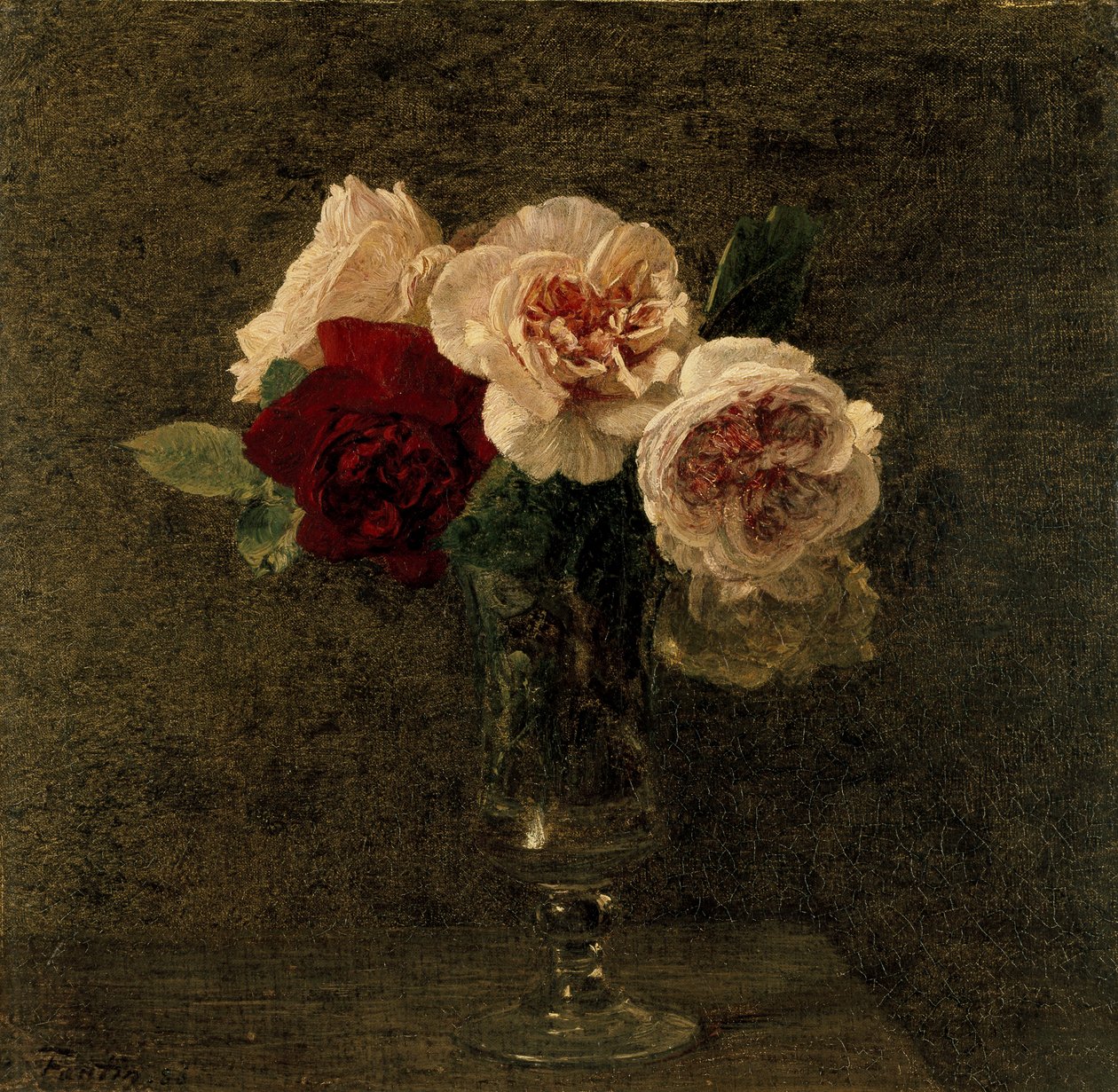Stillleben mit rosa und roten Rosen, 19. Jahrhundert von Ignace Henri Jean Fantin Latour
