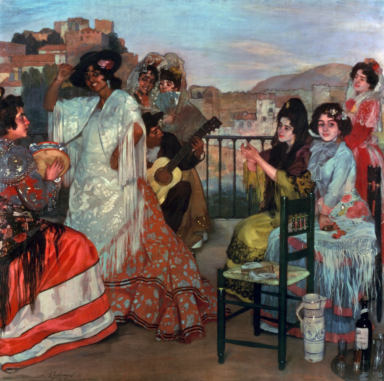 Gitarre spielen auf dem Balkon, ca. 1903 von Ignacio Zuloaga y Zabaleta