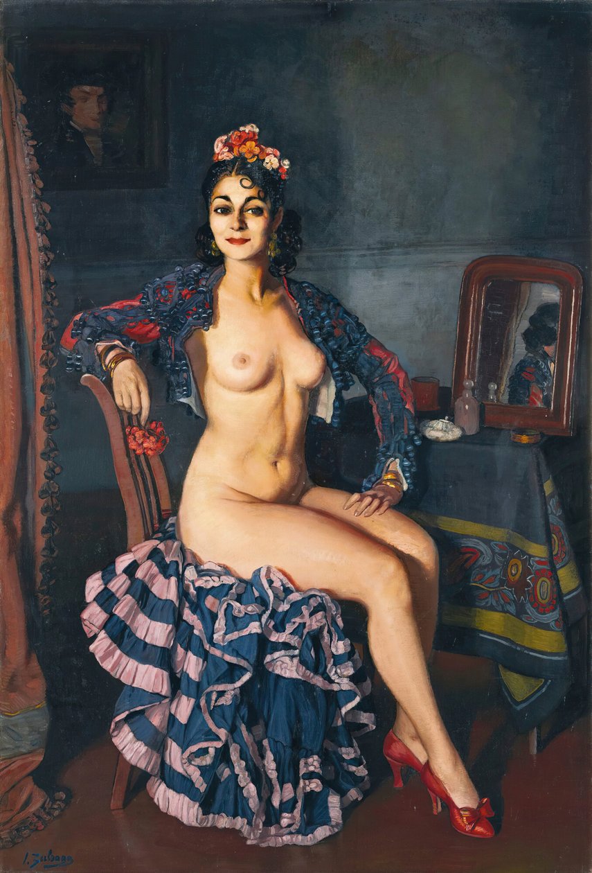 La Bella Oterito in ihrem Ankleidezimmer, 1936 von Ignacio Zuloaga y Zabaleto