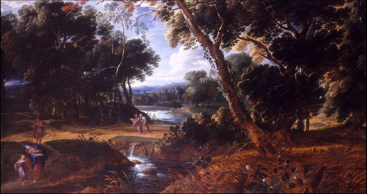 Landschaft mit der Madonna und dem wiedergefundenen Kind von Ignatius van der Stock