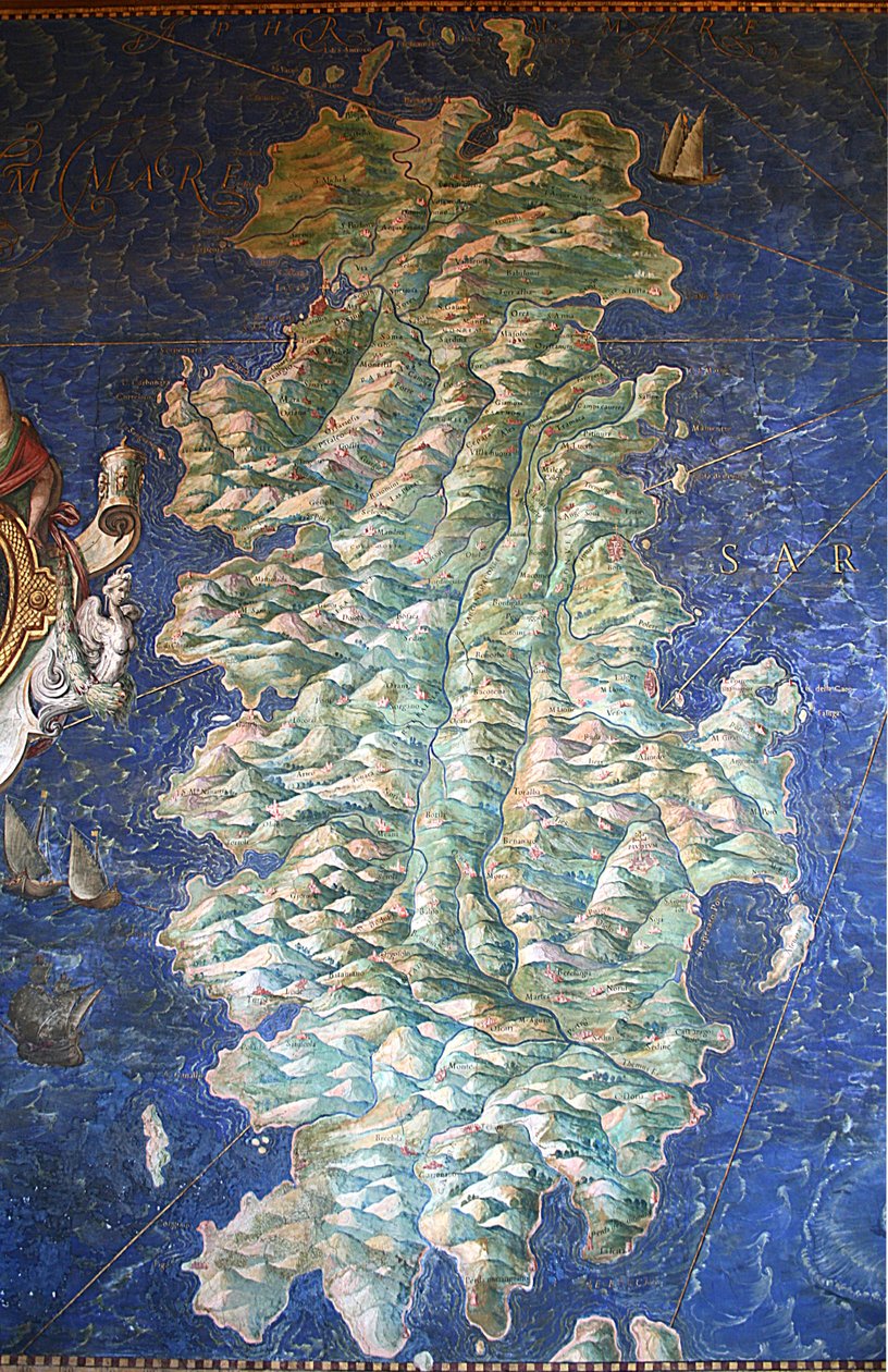 Karte von Sardinien - Die Galerie der Karten - Vatikanische Museen von Ignazio Danti