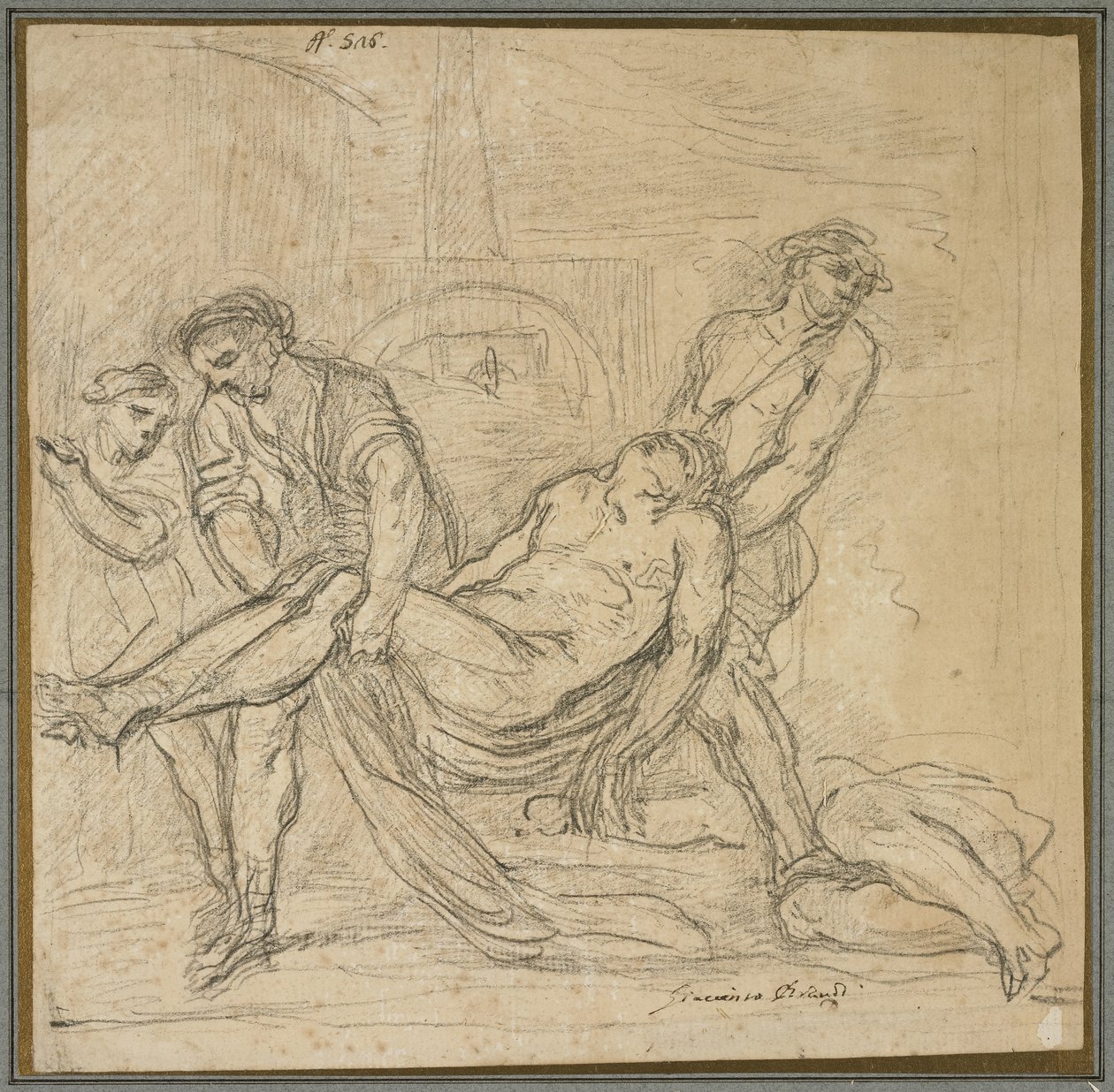 Heiliger Abdon und Heiliger Sennen begraben christliche Märtyrer, 1653-1657 von Il and Brueghel, Abraham Borgognone