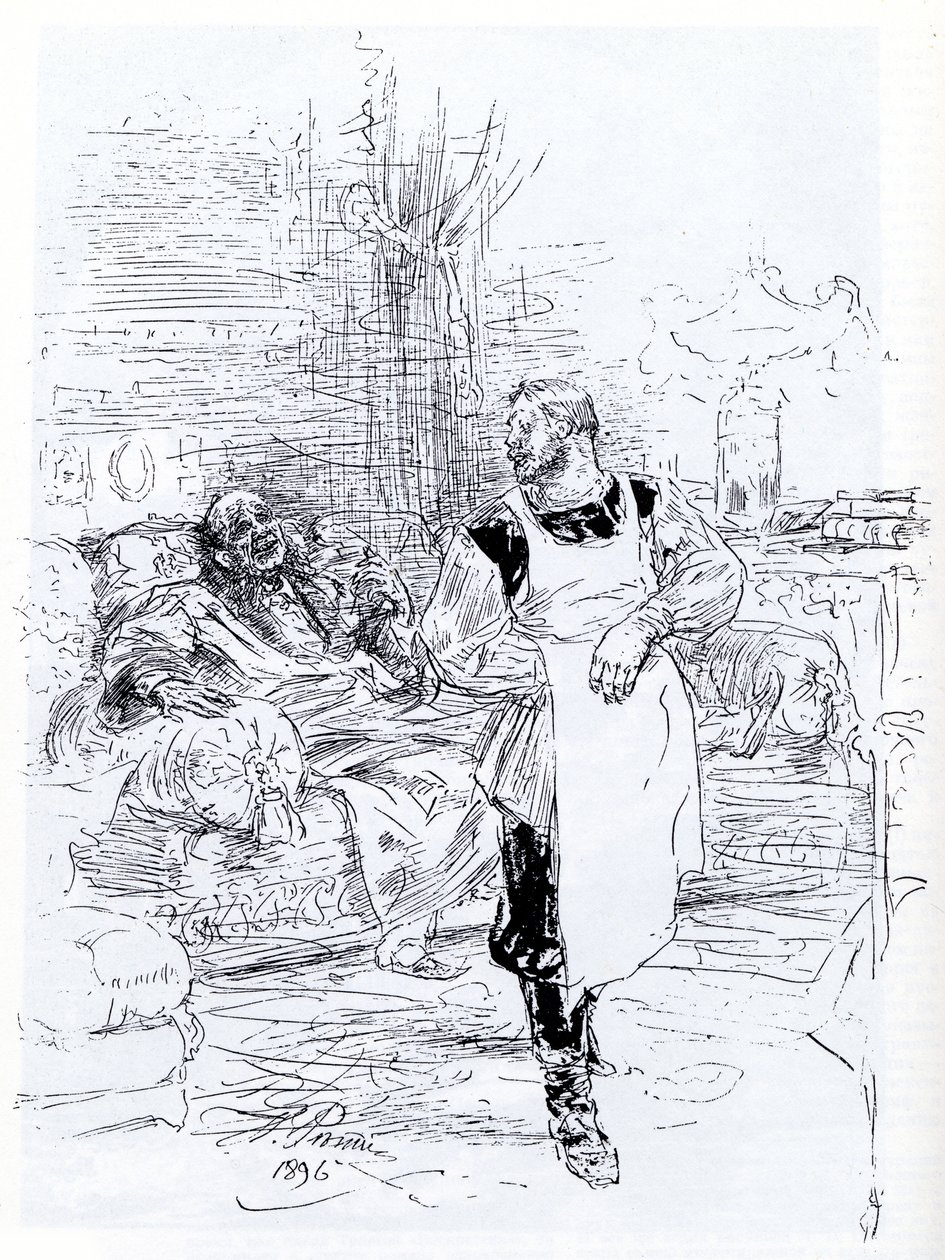 Illustration für den Roman Der Tod des Iwan Iljitsch von Leo Tolstoi, 1896 von Ilya Efimovich Repin