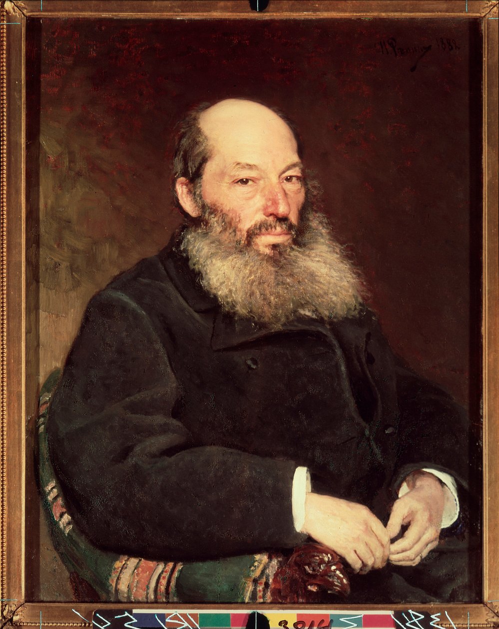 Porträt des Dichters Afanasy Afanasievich Fet (1820-1892). Gemälde von Ilja Repin (1844-1930), Öl auf Leinwand von Ilya Efimovich Repin