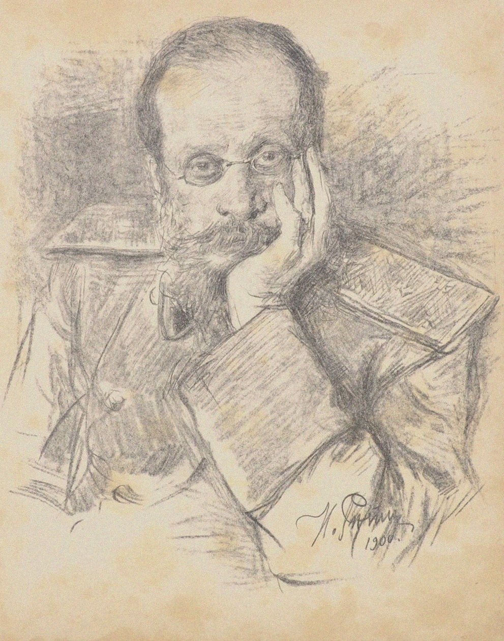 Porträt des Komponisten César Antonovich Cui 1835-1918, 1900 von Ilya Efimovich Repin