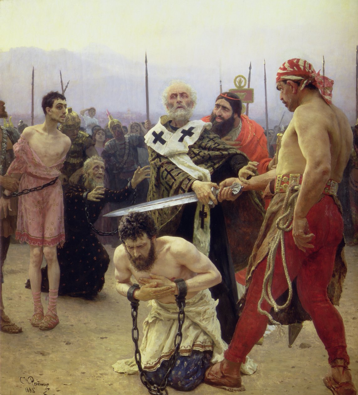St. Nikolaus rettet drei zu Unrecht zum Tode verurteilte Männer von Ilya Efimovich Repin