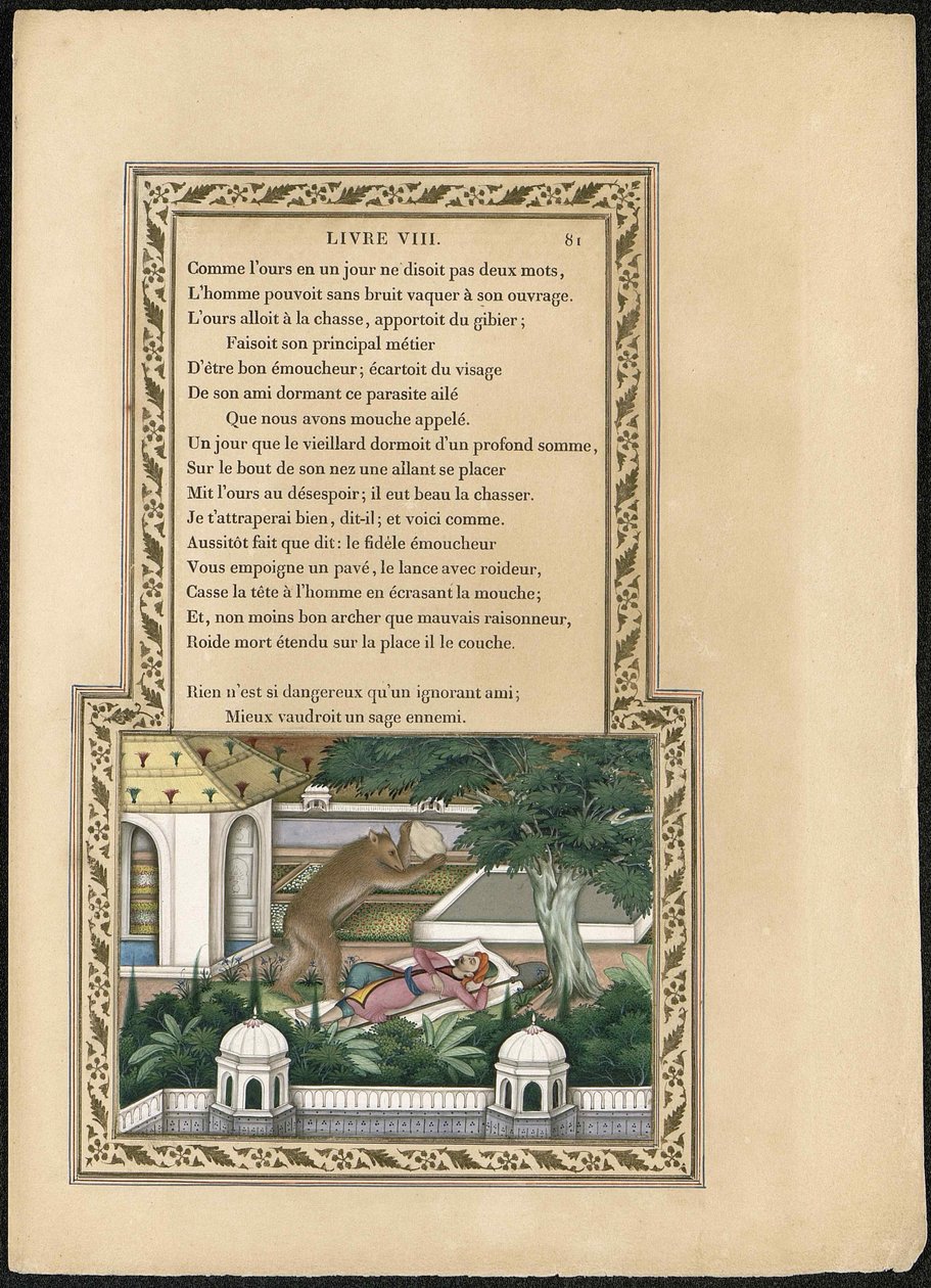 Der Bär und der Gärtner, 1837-1839 von Imam Bakhsh Lahori