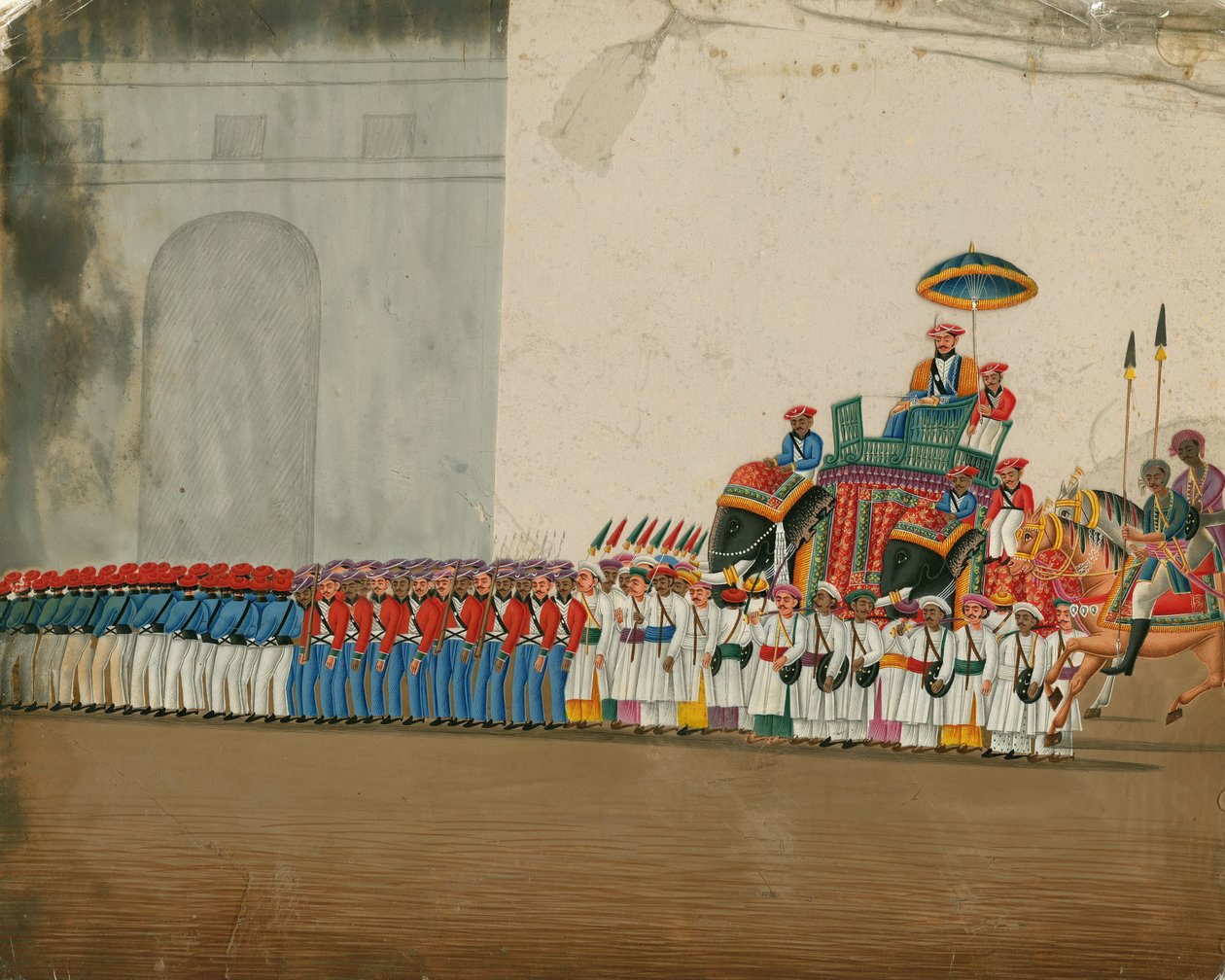 Sultan reitet auf einem Elefanten, um 1800 von Indian Art