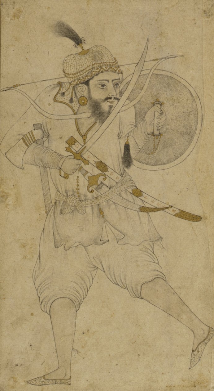 Ein tatarischer Soldat, Ahmadnagar, Dekkan-Plateau von Indian School