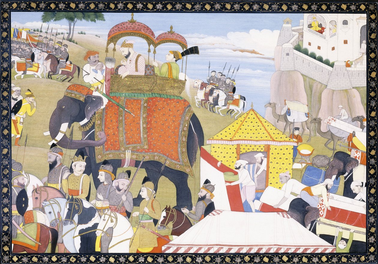 Eine Illustration aus dem Hamir Hath, frühes 19. Jahrhundert von Indian School