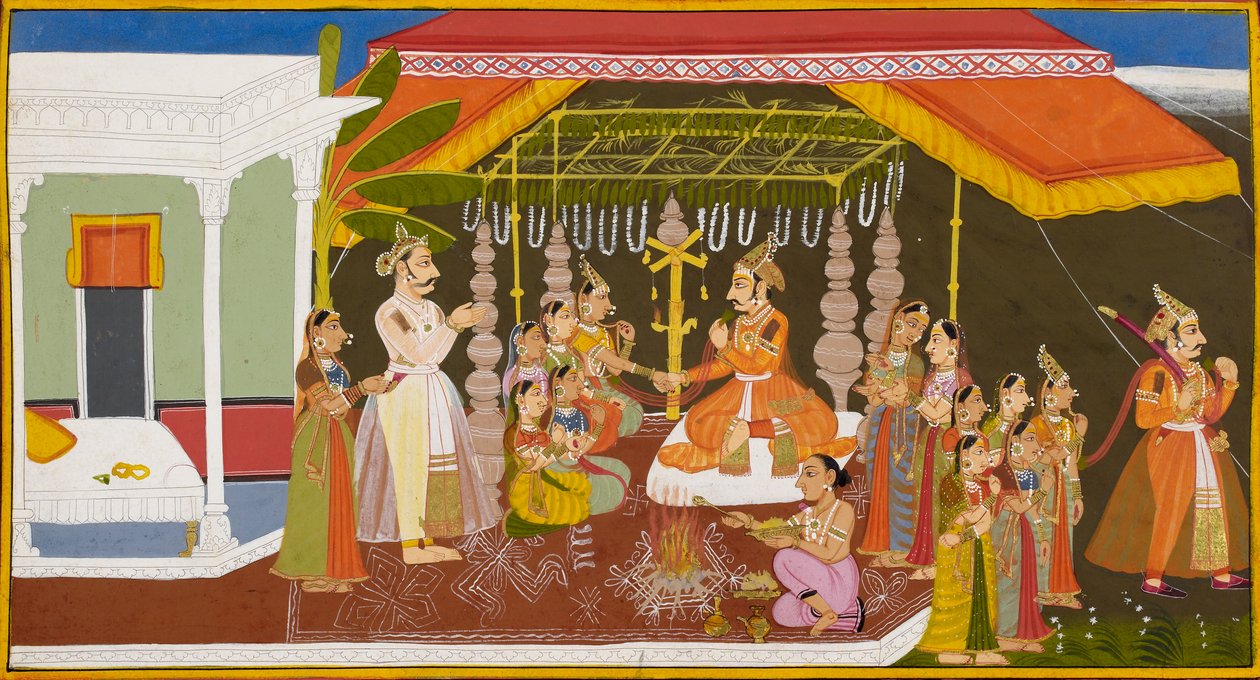 Brahmadatta stellt die Schönheit von König Kushas Töchtern wieder her, zur Freude des Königs von Indian School