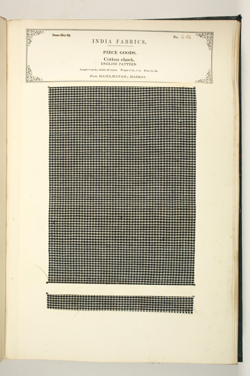 Baumwollkaro, Masulipatam, Madras, Stückwaren, aus der Sammlung der Textilhersteller Indiens, von John Forbes Watson, veröffentlicht 1866 von Indian School