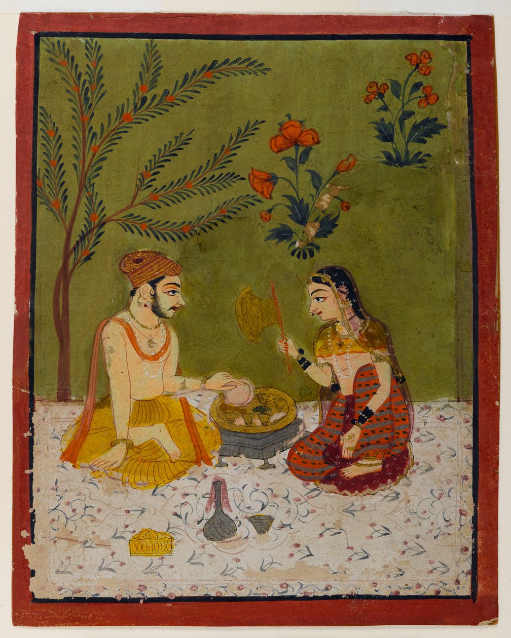 Paar unter einem Baum, ca. 1700 von Indian School