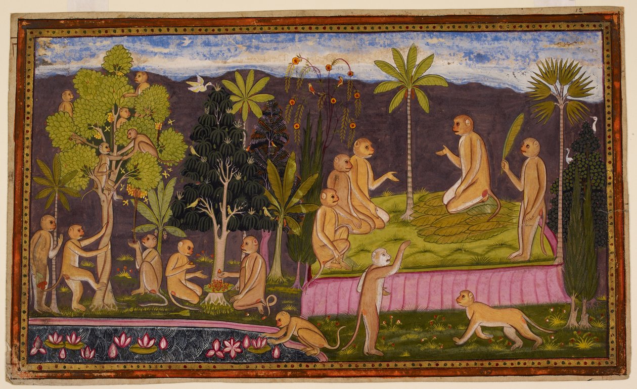 Dadhimukha informiert Sugriva über den Vorfall in Madhuvana und übermittelt seinen Wunsch, Hanuman und Angada zu sehen von Indian School