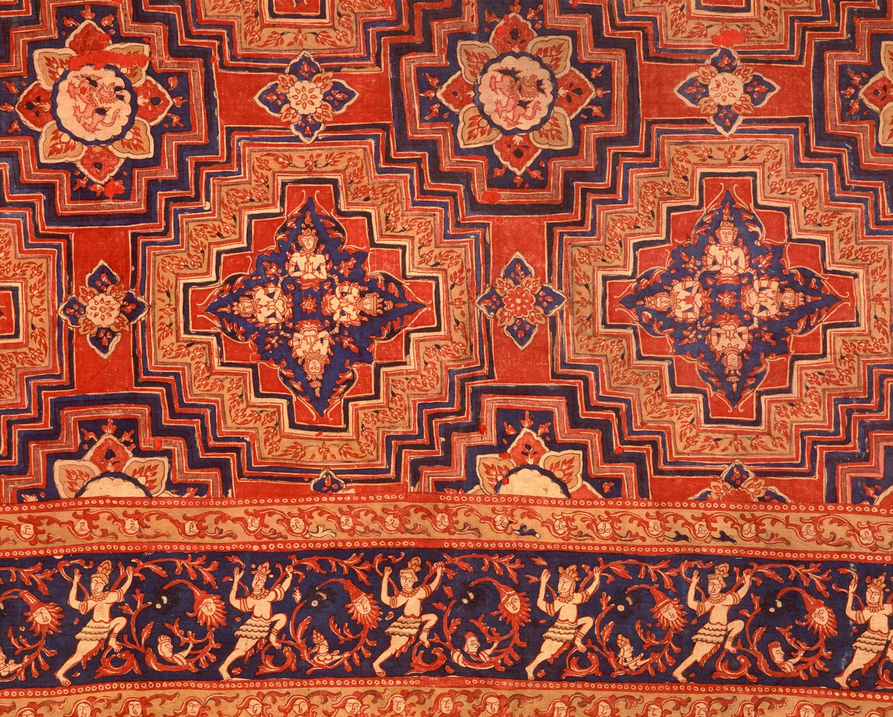 Stoff aus der Ayutthaya-Periode mit thailändischen Designs von Indian School