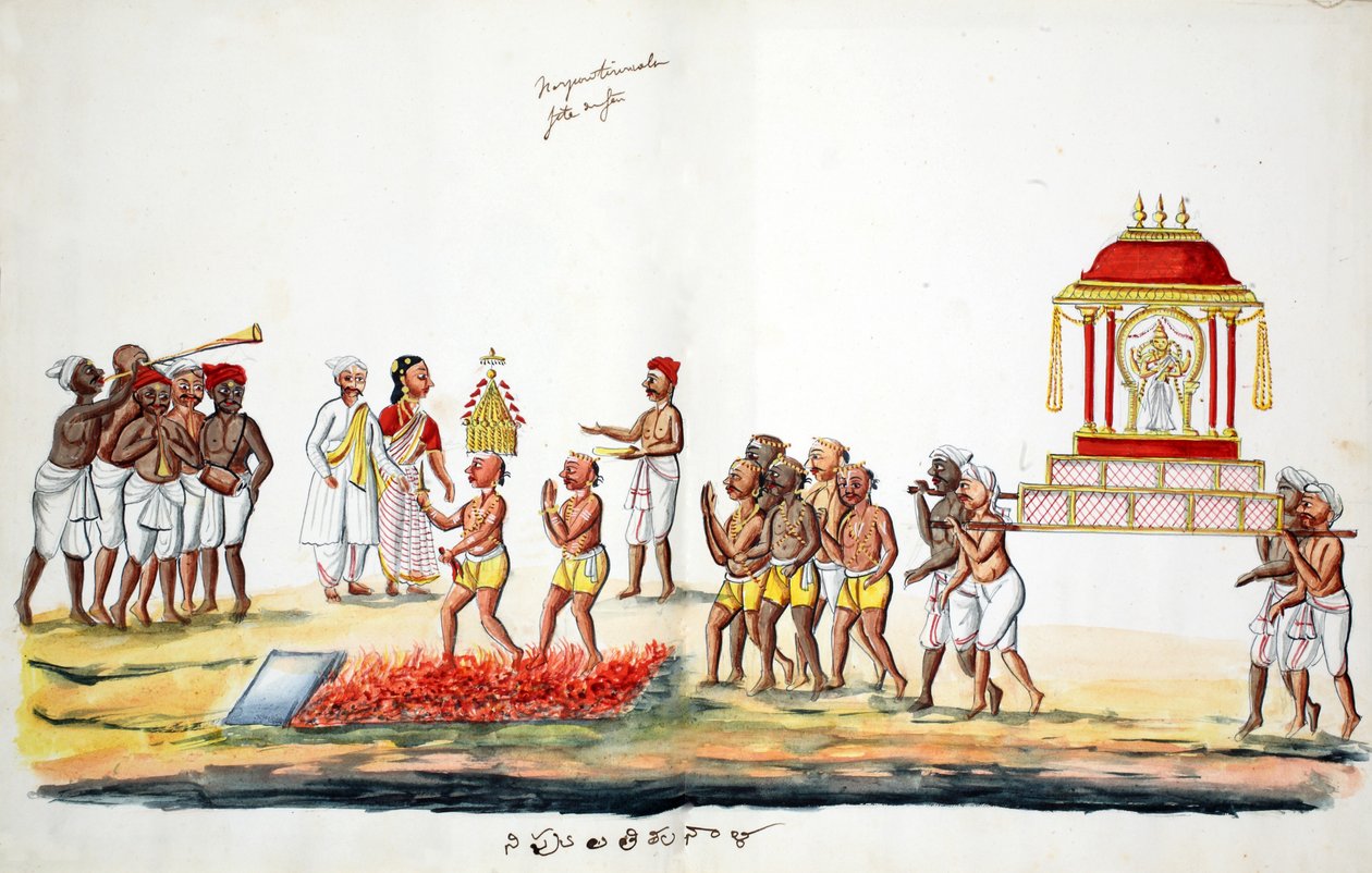 Hinduistische Feuerlaufzeremonie von Indian School
