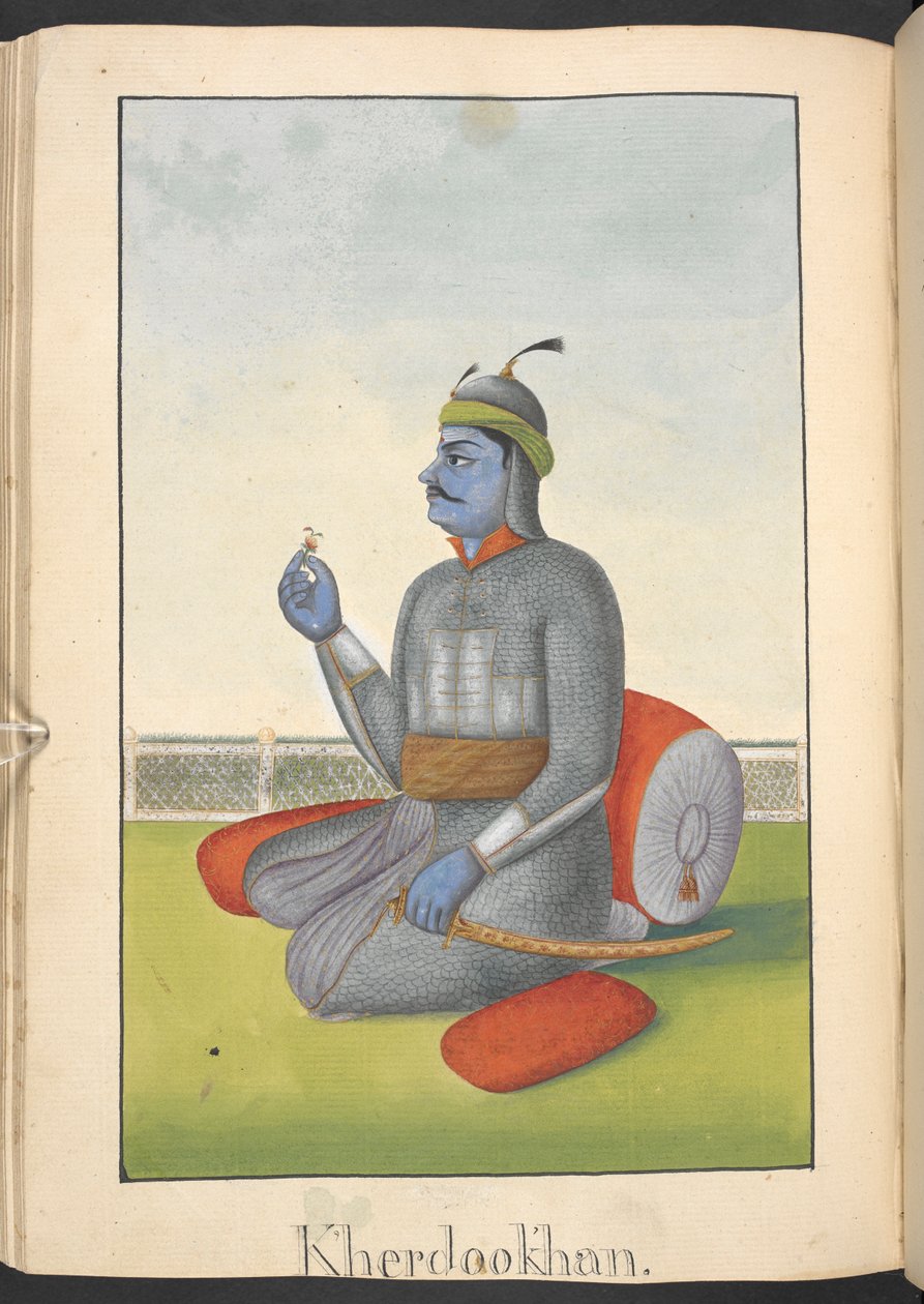 Khara und Dushana, Dämonenbrüder, die gegen Rama und Lakshmana kämpften, hier als ein Dämon verbunden von Indian School