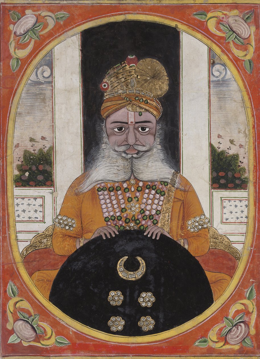 Maharaja Sardar Singh, Herrscher von Bikaner, 1851-71 von Indian School
