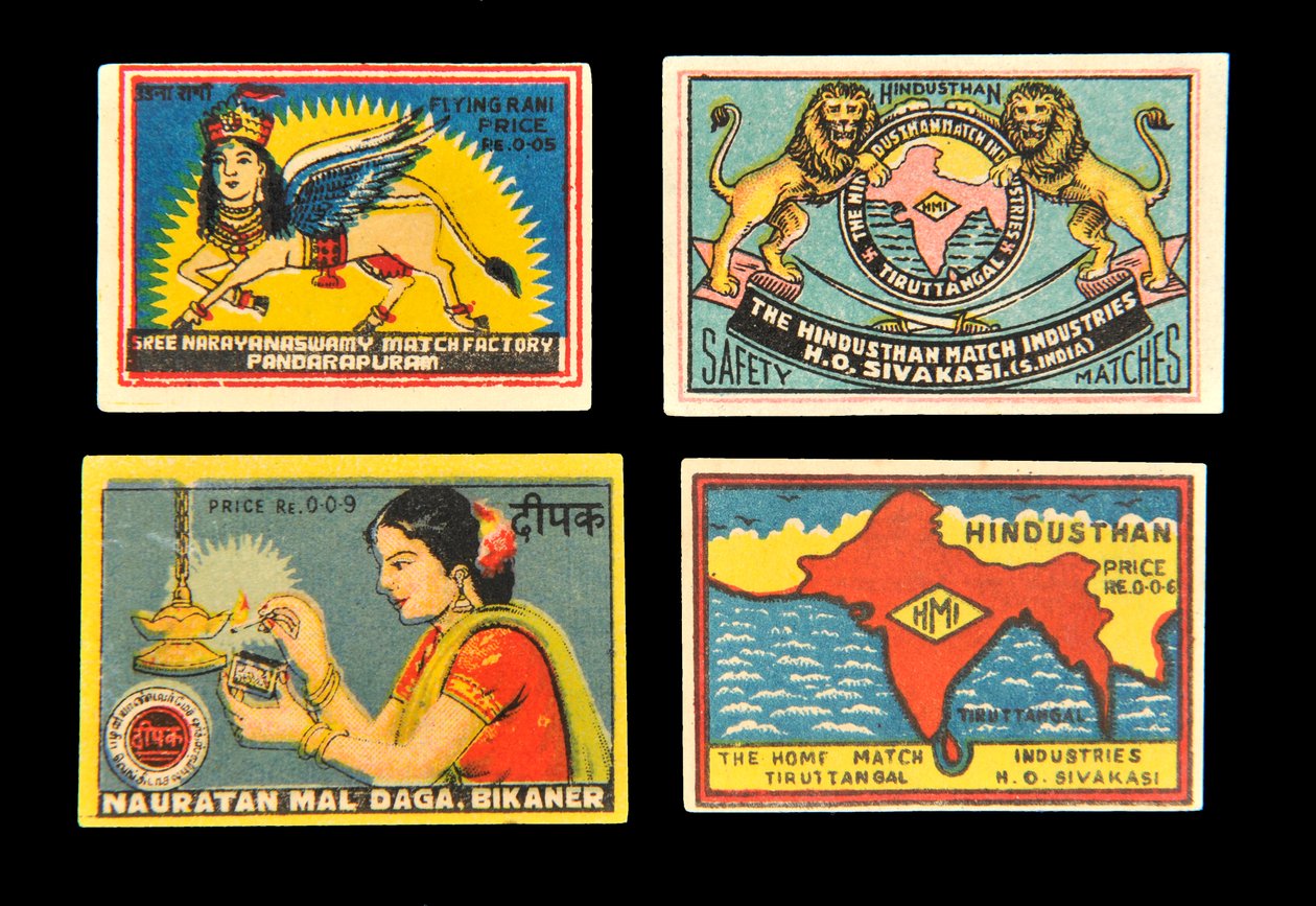 Streichholzschachtel-Etiketten von Indian School