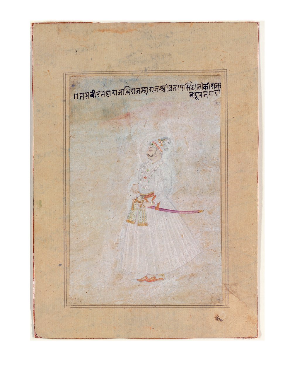 Porträt eines Rajputen-Herrschers, stehend, ca. 1770 von Indian School