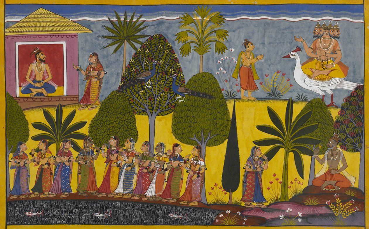 Poulastya verflucht Trinabindus Tochter, die schwanger wird und Brahma informiert von Indian School
