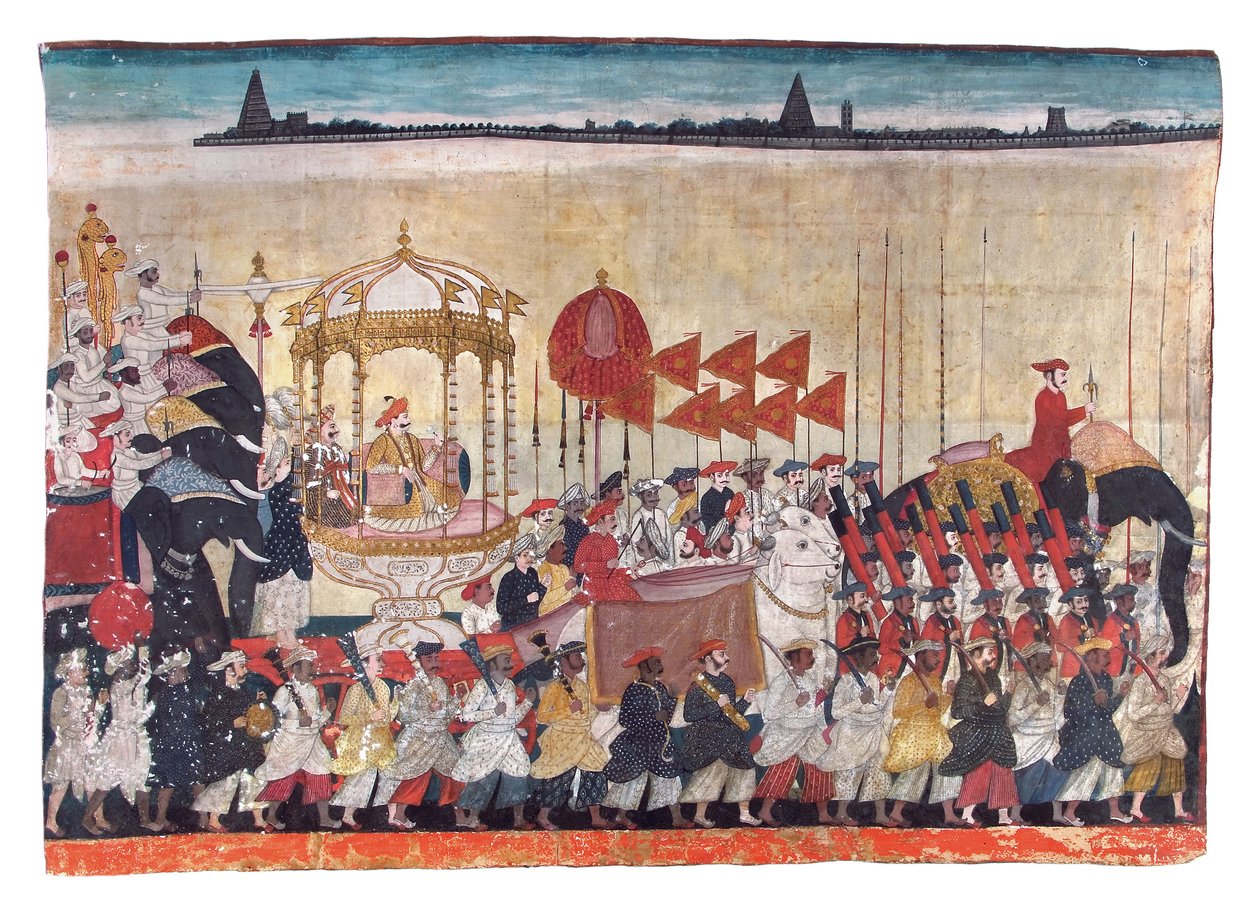 Rao Tuljaji in Prozession, ca. 1775 von Indian School