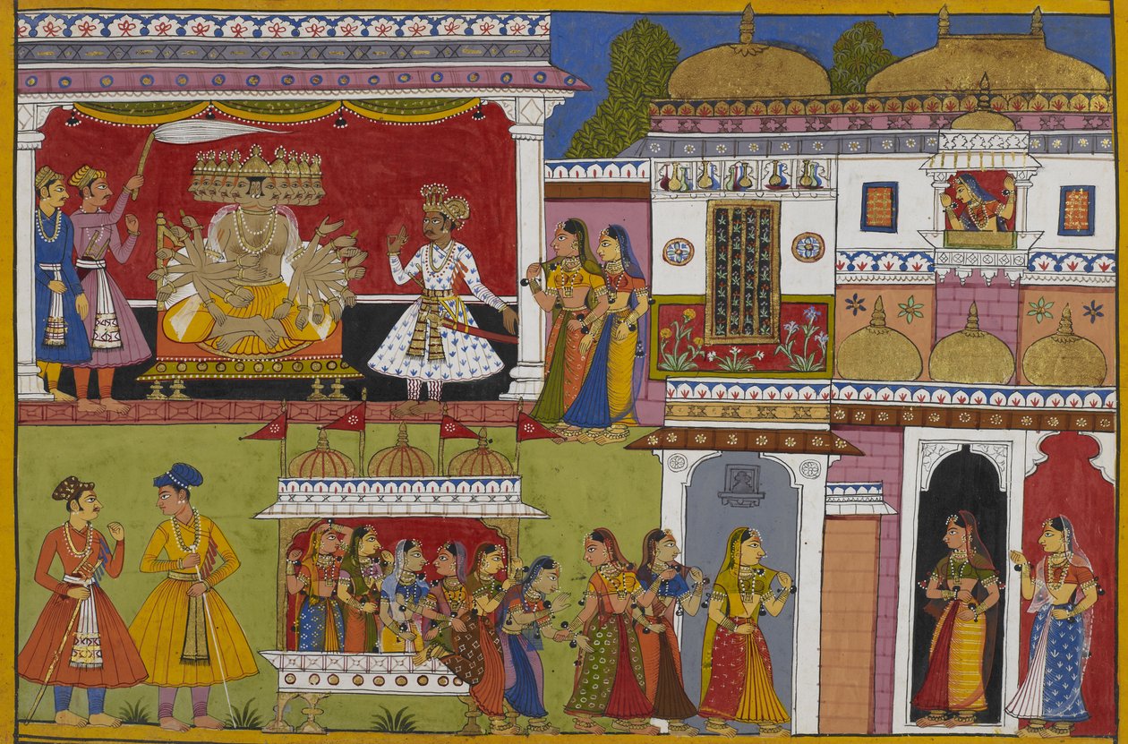 Ravana kehrt nach Lanka zurück, verflucht von den Frauen, und erfährt, dass Madhu seine Schwester Kumbhakarni genommen hat von Indian School