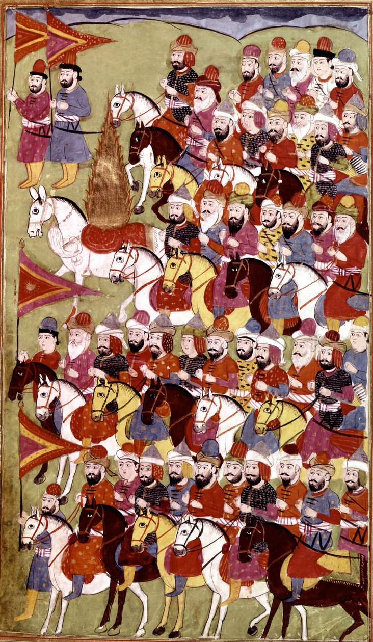 Geschichte des Propheten Muhammad, Hamla-i-Haydari, von Mirza Muhammad Rafi Bazil, 1808 (Tinte & Farben auf Papier) von Indian School