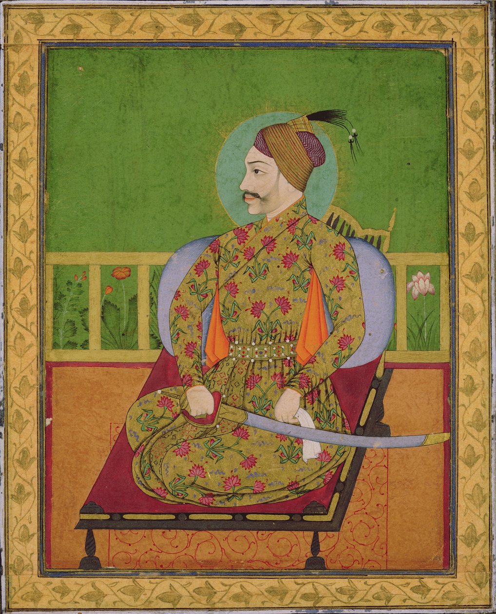 Sultan Abdullah Qutubshah von Golconda (reg. 1626-72) Deccan, Mughal, um 1640 von Indian School