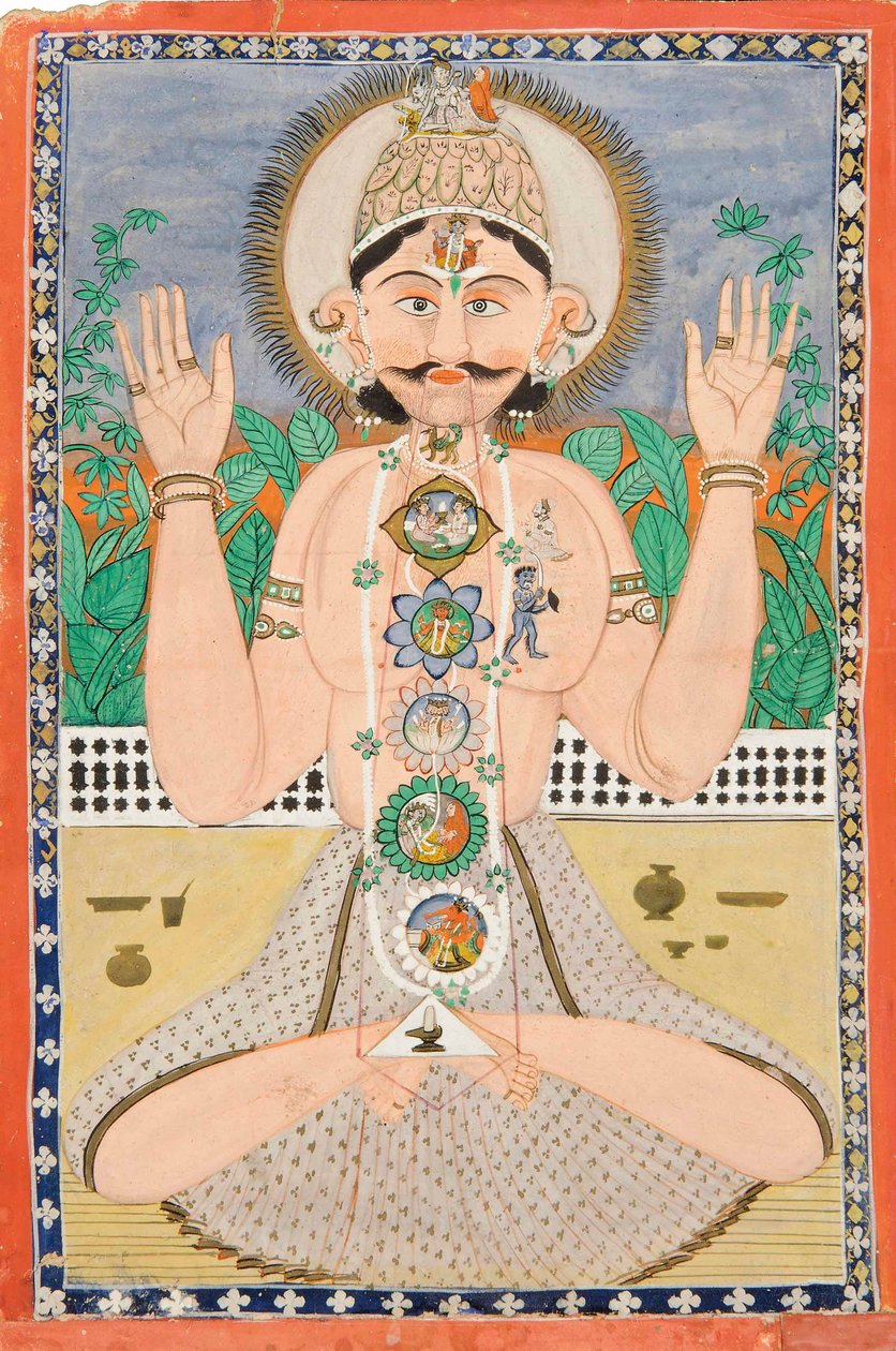 Der subtile Körper und die Chakren, Punjab Hills, ca. 1850 von Indian School