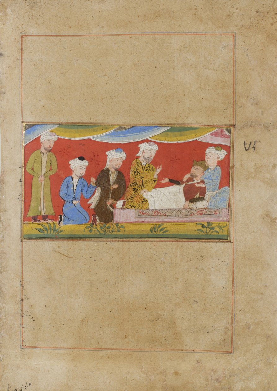 Der kranke Alexander diktiert sein Testament, ca. 1475 von Indian School