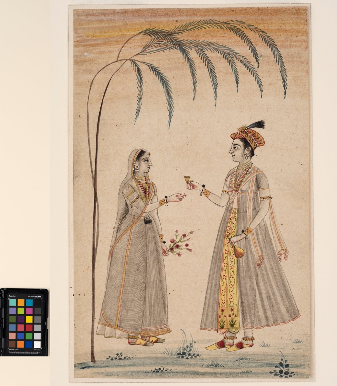 Zwei Frauen unter einem Baum, ca. 1750 von Indian School