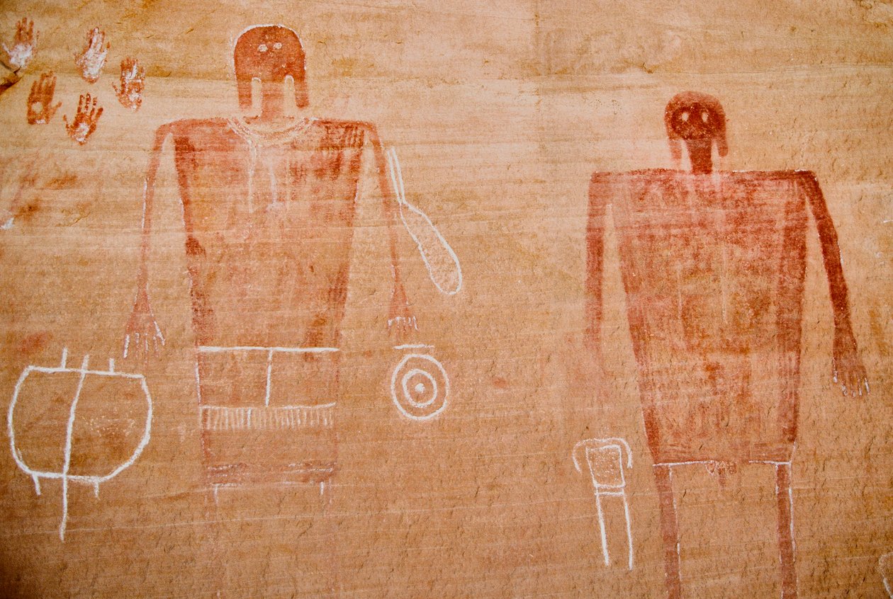Felskunst der Anasazi und anderer pueblo-bewohnender Frühbewohner der Four Corners von Ira Block