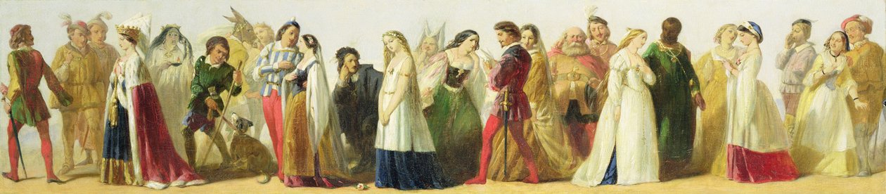 Prozession von Charakteren aus Shakespeare von Irish School