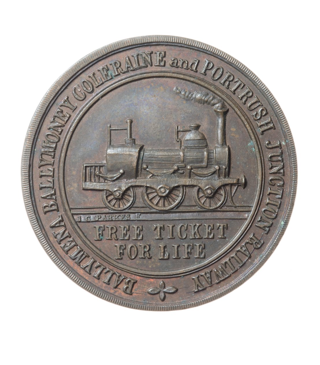 Direktorenpass für die Ballymena, Ballymoney, Coleraine und Portrush Junction Railway, Irland von Irish School