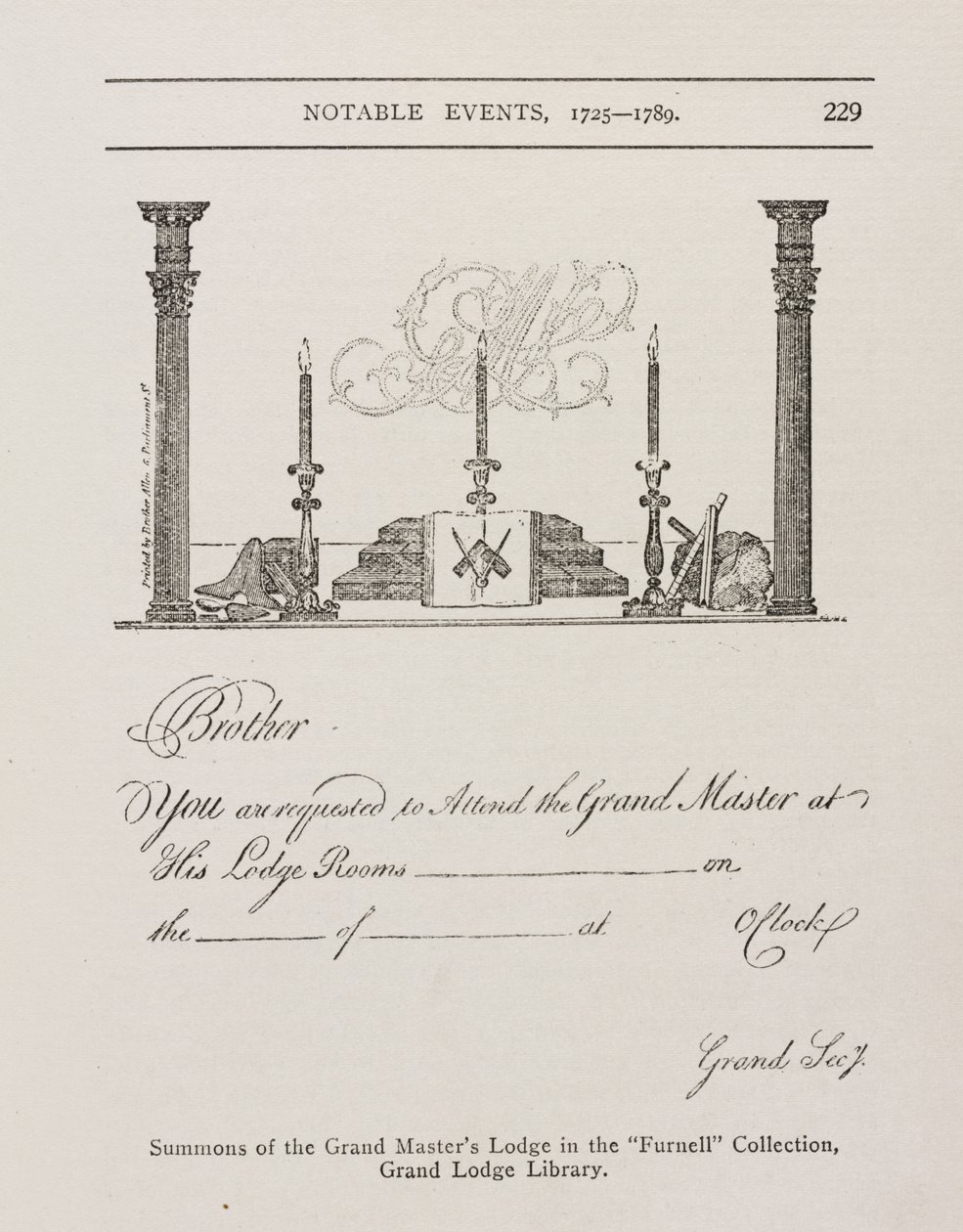 Einladung der Großmeisterloge, Mitte 1700er von Irish School