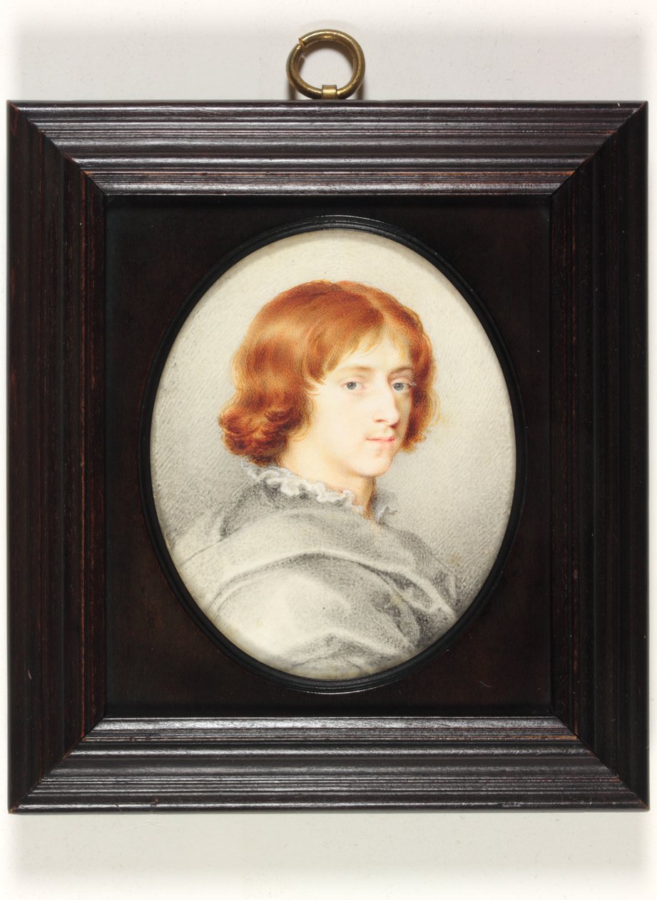 Ein junger Gentleman, traditionell identifiziert als Isaac Oliver der Jüngere, der Sohn des Malers (Aquarell auf Pergament) von Isaac (attr. to) Oliver