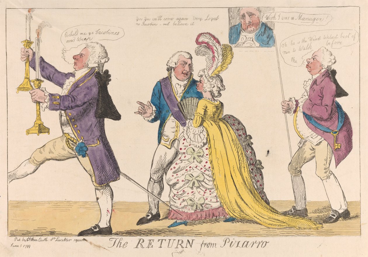 Die Rückkehr von Pizarro von Isaac Cruikshank
