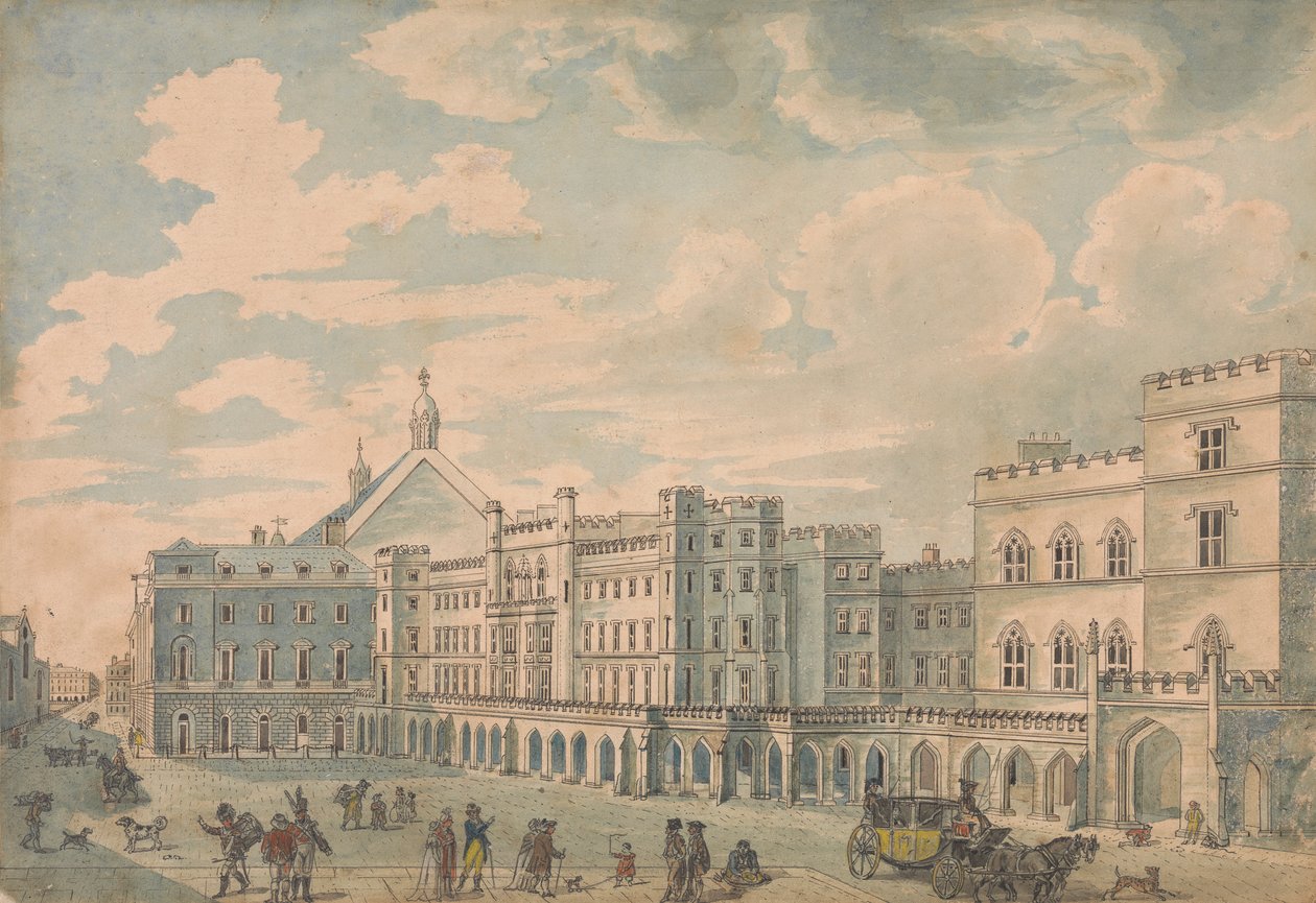 Ansicht der Häuser von Lords und Commons vom Old Palace Yard von Isaac Cruikshank