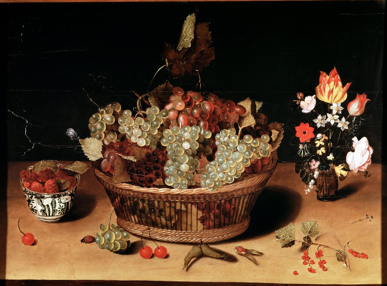 Stillleben mit Blumen und Früchten Gemälde von Isaac Soreau (1604-1644) 17. Jahrhundert Turin, Galleria Sabauda von Isaac Soreau