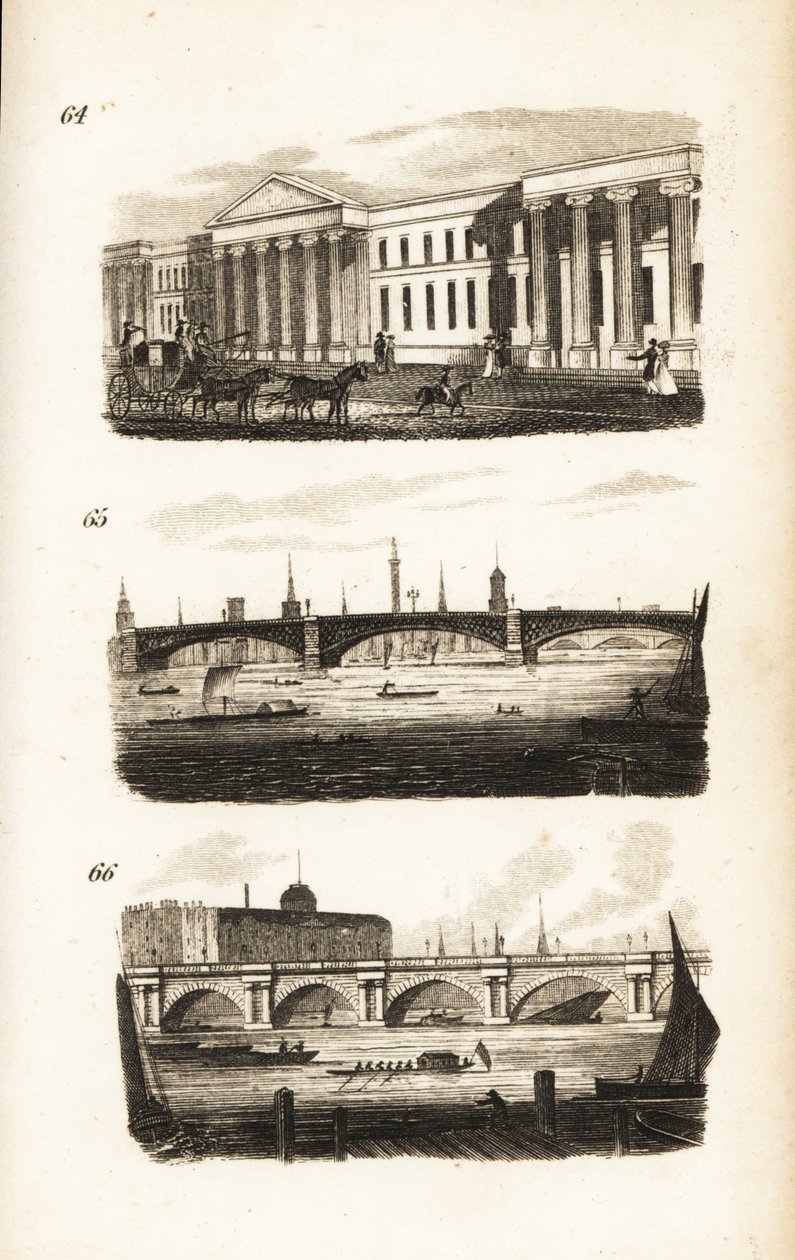 Das Hauptpostamt, Southwark Bridge und Waterloo Bridge von Isaac Taylor