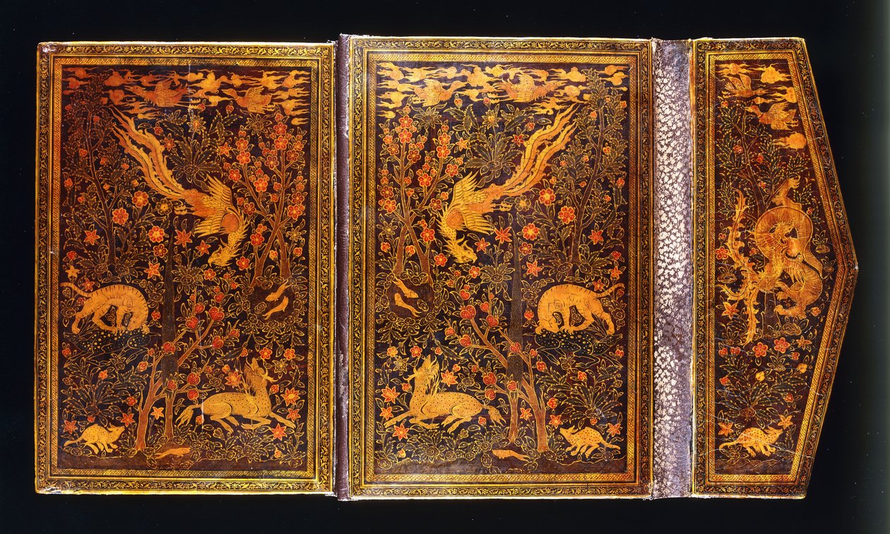 Polychrome Lackbindung mit Klappe, für Amir Ali Shir Nawa