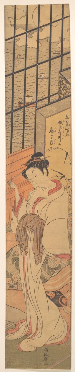 Mondaufgang über der Bucht von Edo von Isoda Koryusai