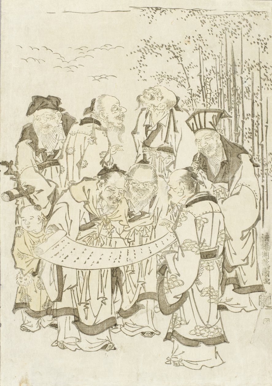 Sieben Weise des Bambushains von Isoda Koryusai