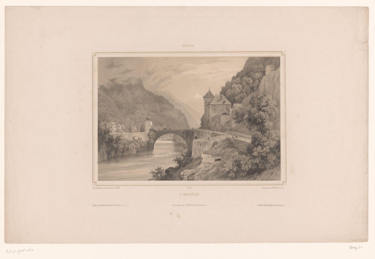 Ansicht von Saint-Maurice in der Schweiz von Isodore Laurent Deroy