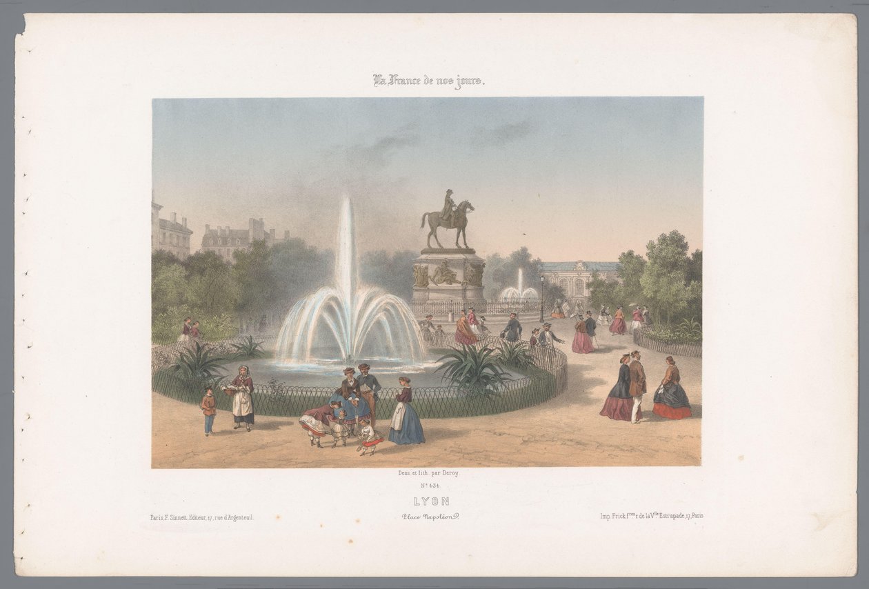 Blick auf den Place Napoléon in Lyon (Das heutige Frankreich, Serie) von Isodore Laurent Deroy