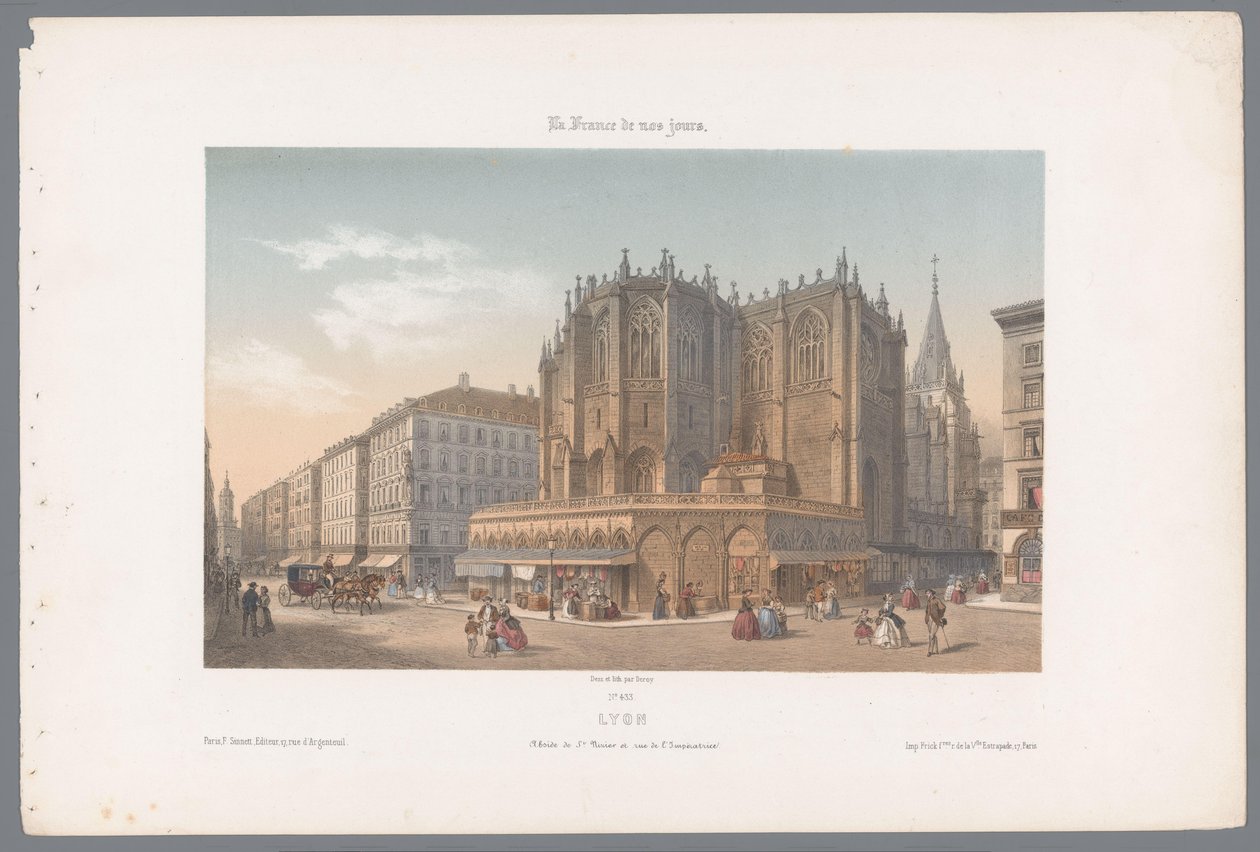 Blick auf die Kirche Saint-Nizier und die Rue de l