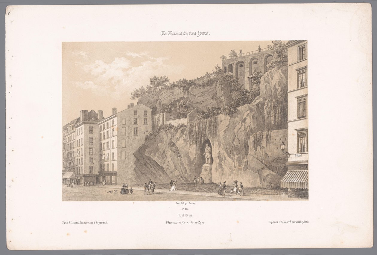 Ansicht der Statue von Johannes Kleberger in Lyon von Isodore Laurent Deroy