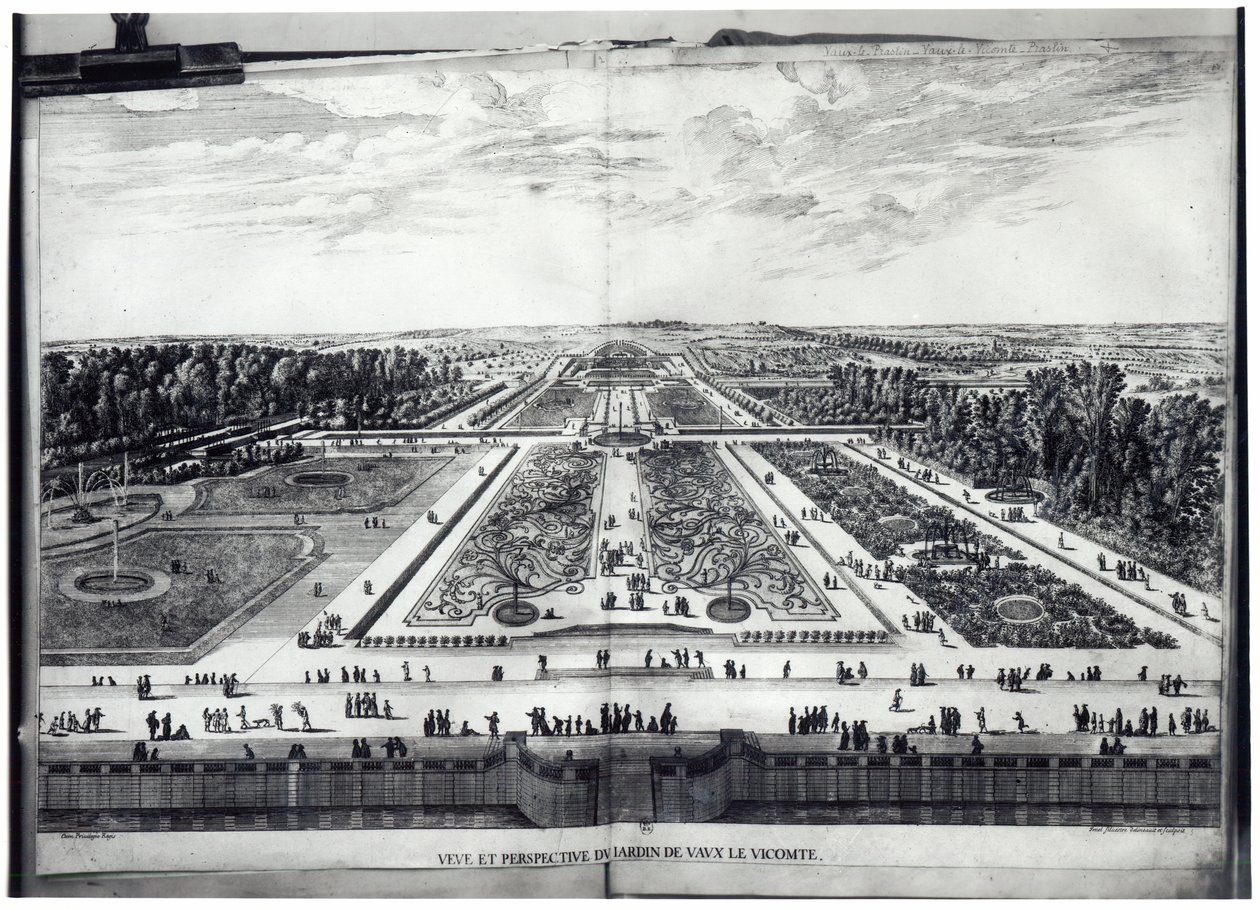 Perspektivische Ansicht des Gartens von Vaux-le-Vicomte von Israël Silvestre the Younger