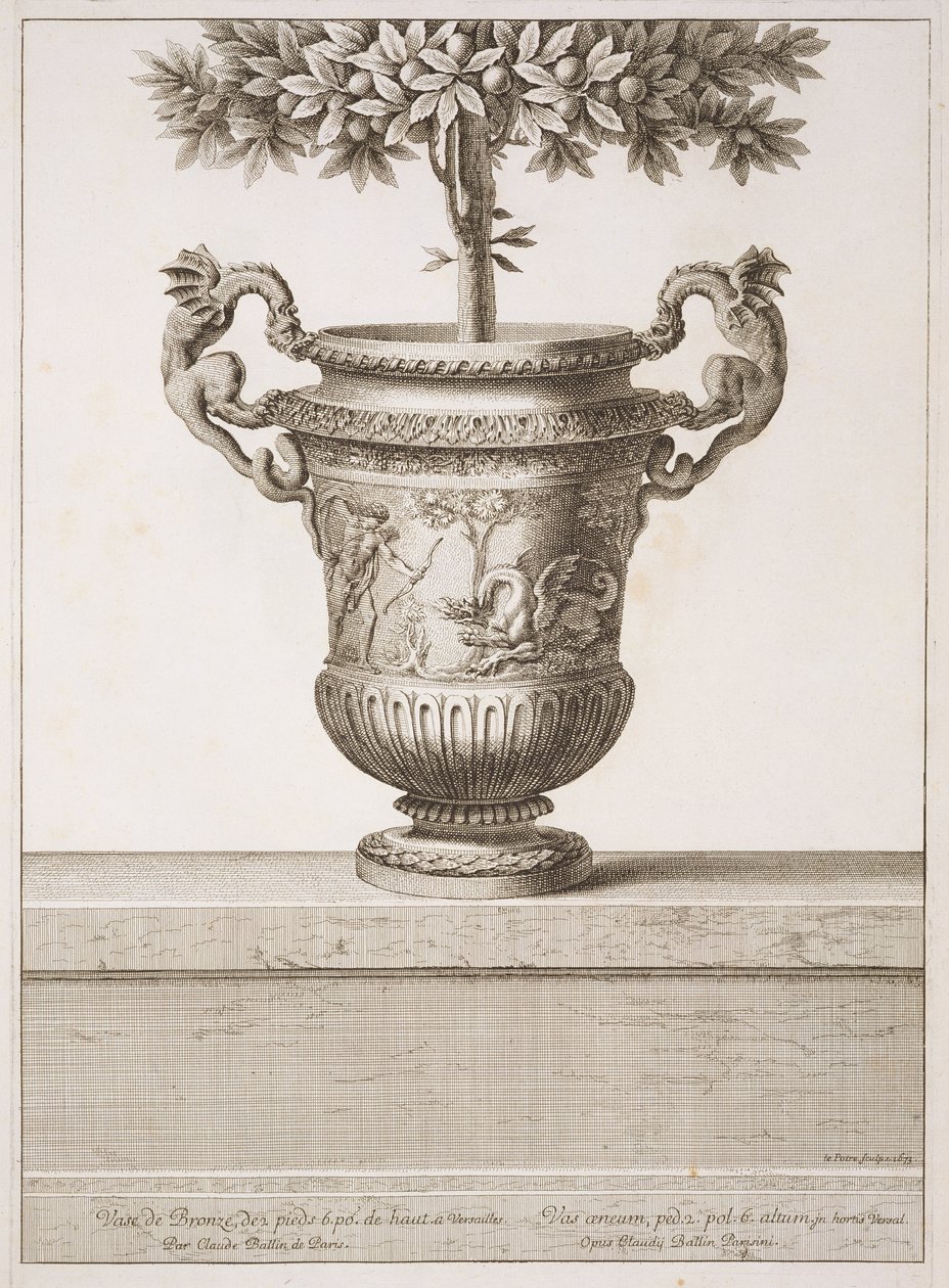 Bronzene Urnen für Zitrusbäume, Illustration aus 